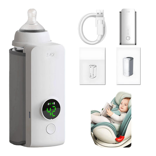 Rechargeable Baby Bottle Warmer – Portable Wireless Milk Heater for Travel & On-the-Go Feeding