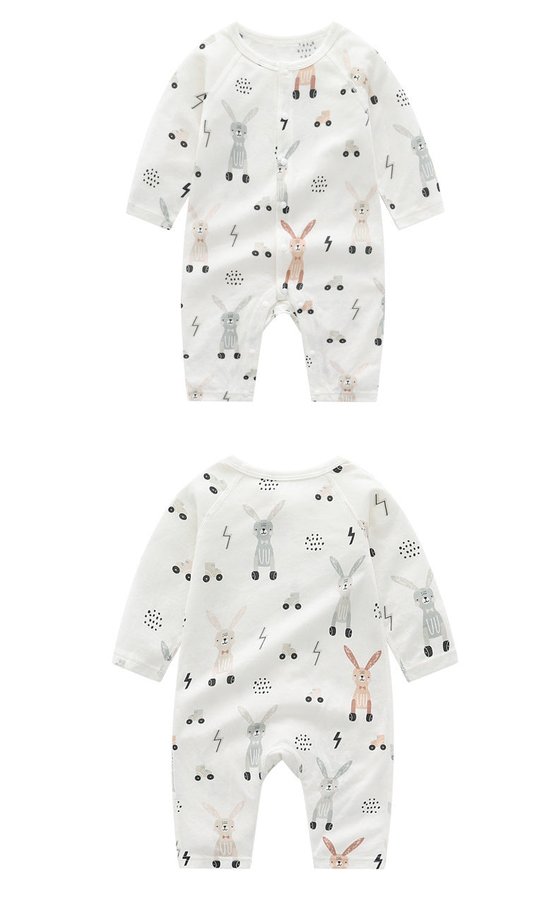 Light And Soft Bamboo Fiber Baby Jumpsuit Floral Animal Cute Print Spring Autumn Newborn Clothes Unisex Long Sleeve Baby Rompers For Boys Girls